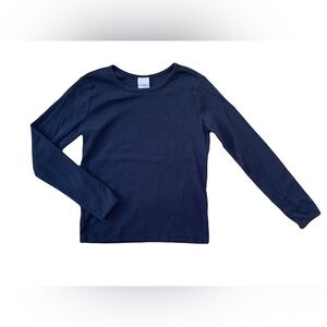 Hanna Andersson Size 130, 8, Navy Pima Cotton Long Sleeve Tee